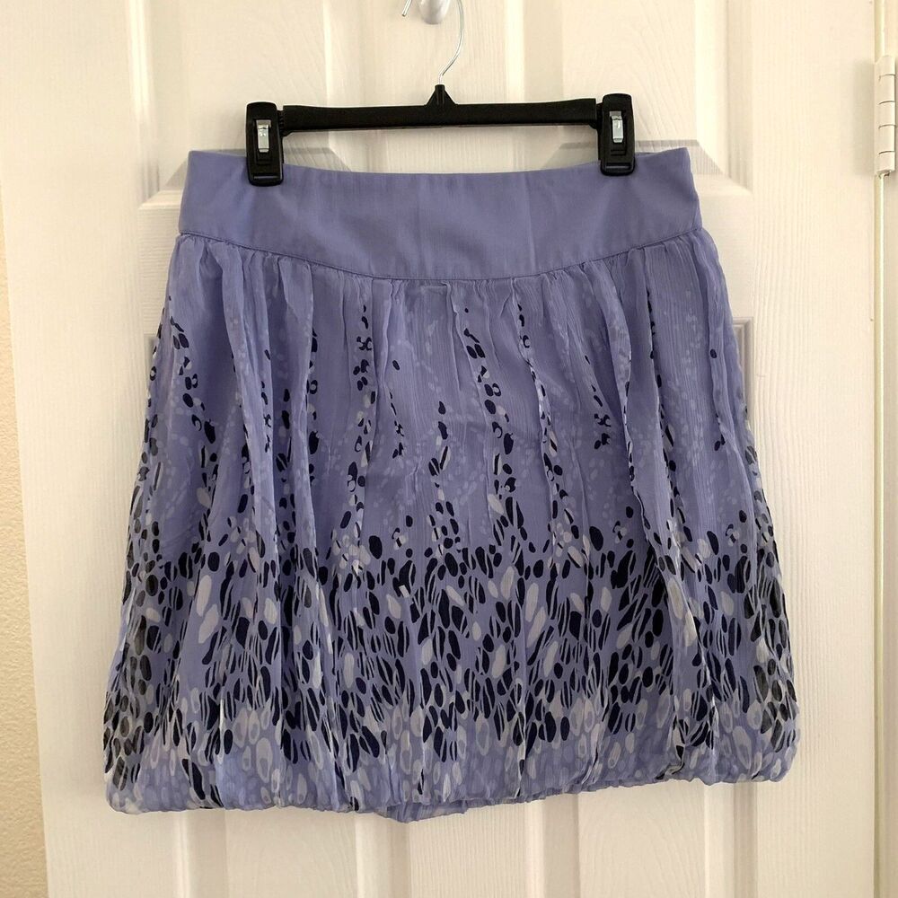 EXPRESS Design Studio Purple Silk Chiffon Bubble Hem Skirt Women’s Size 10 NWT